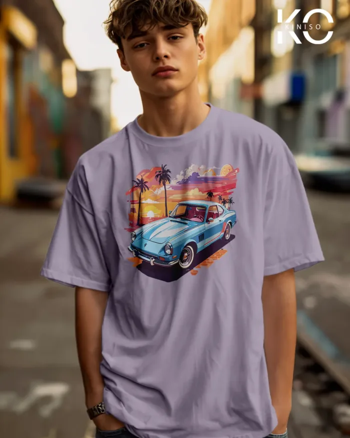 Car Graphic T Shirts for guys with Car with Beautiful Scenery Design Printed - Image 6